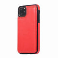 Brown crazy horse pattern leather holster case for Apple iPhone 13 with a visible double buckle.