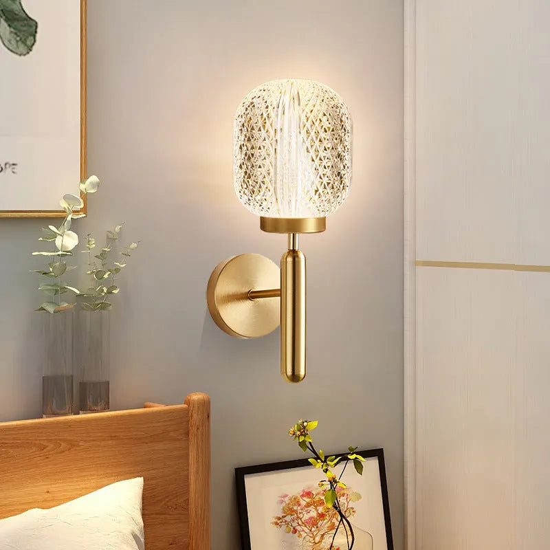 Copper-colour double head adjustable wall lamp with minimalist Nordic design