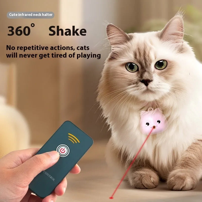 Rechargeable remote control cat training collar with infrared halter coil in pink and blue colour options