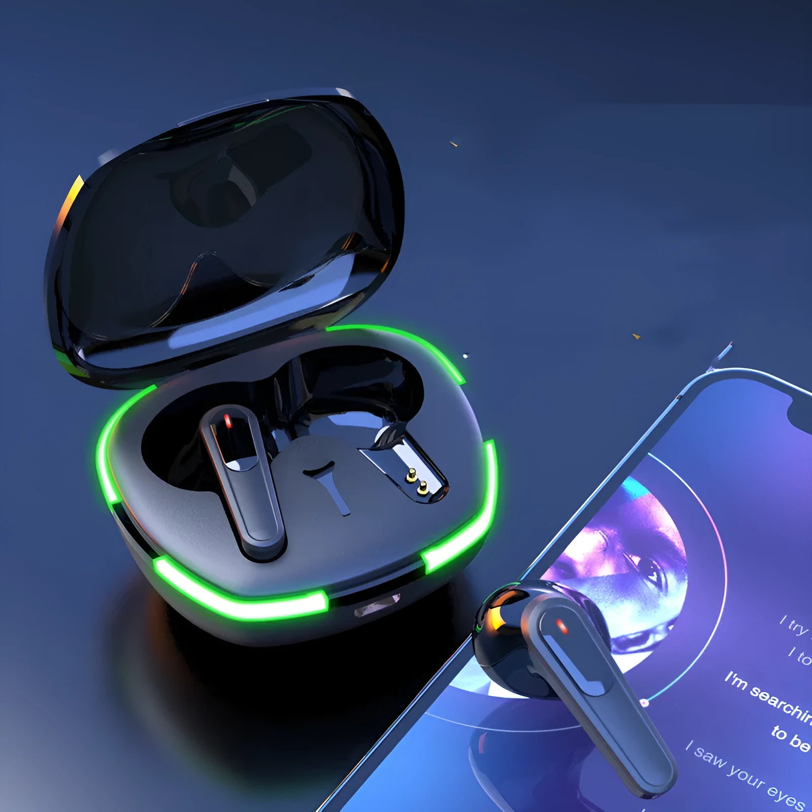 Black matte Bluetooth sports headset with charging cabin for outdoor running and mountaineering
