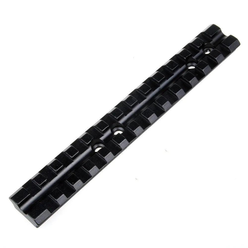 Black aluminium Picatinny scope mount rail for shotgun with Allen key and four mounting screws