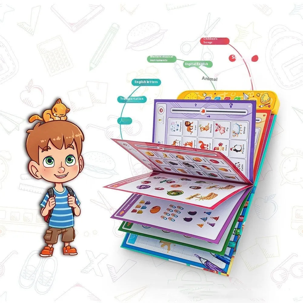 Yellow ABS educational English point reading machine with click-to-read pen for touch reflection learning