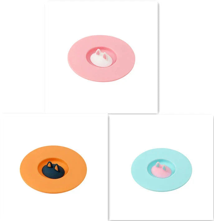 Stylish silicone cat ear lid that seals in freshness and adds a playful touch to your mugs and cups