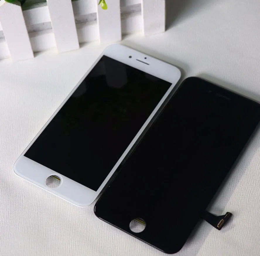iPhone LCD touch screen replacement display showing capacitive touch layer and connection points