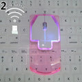 Ultra-thin transparent 2.4GHz wireless optical luminous mouse with USB receiver for laptop or PC