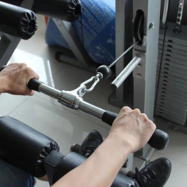 Cable attachment handle set with single head rope and double headed ropes in 70cm and 90cm, coated electroplated strength training equipment