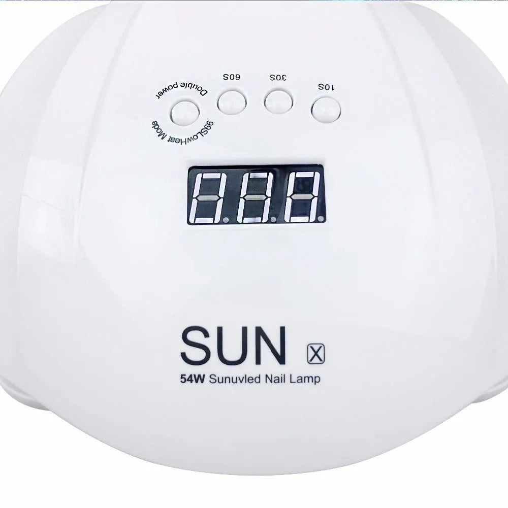54W nail lamp dryer with EU or US plug and 100-240V universal voltage for gel polish curing