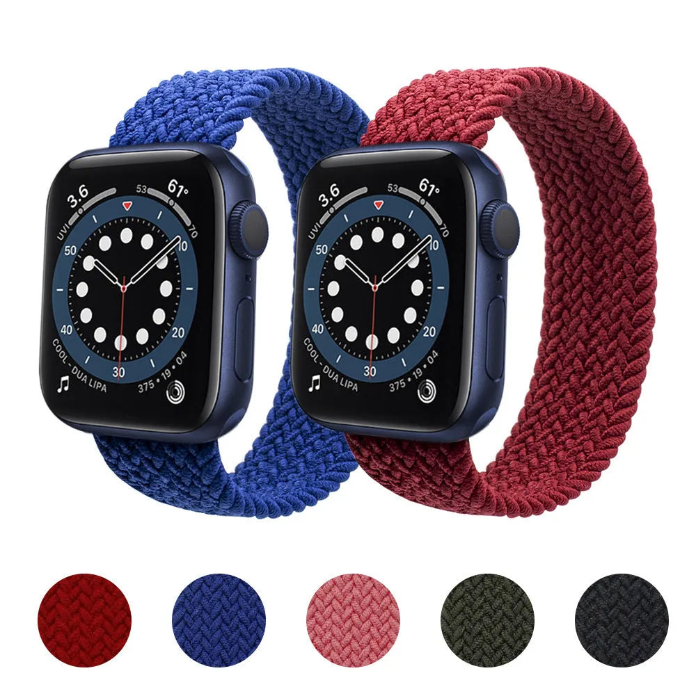 Apple Watch compatible elastic strap in multiple colours with recycled yarn and silicone silk construction