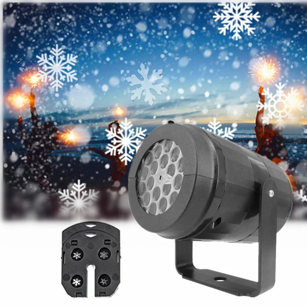 Enchanting Christmas Projector with 16 unique holiday patterns, ideal for indoor and outdoor use