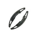 Pair of BMW M paddle shift extenders in black with 3M adhesive and screws