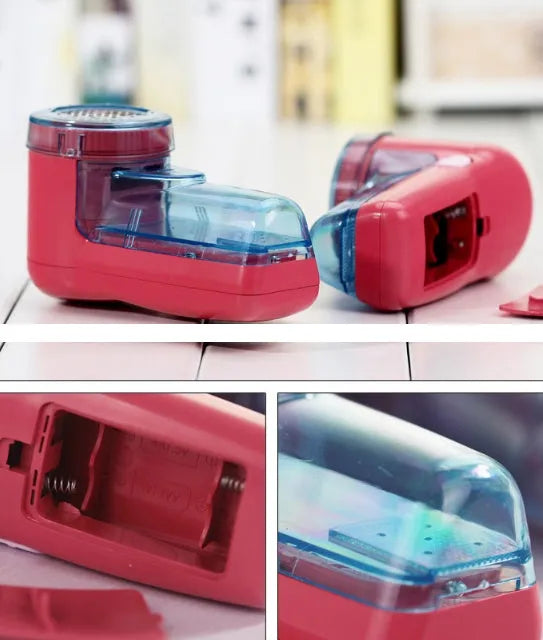 Portable electric lint remover with compact handheld design measuring 11cm for removing clothing pills