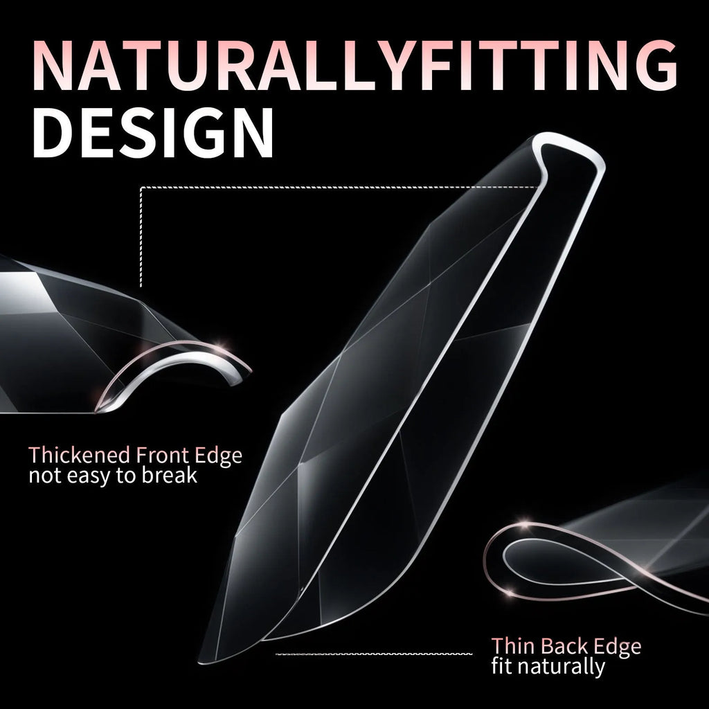 Set of 3D diamond texture long artificial nail tips in various colours from Diamond Nail collections.