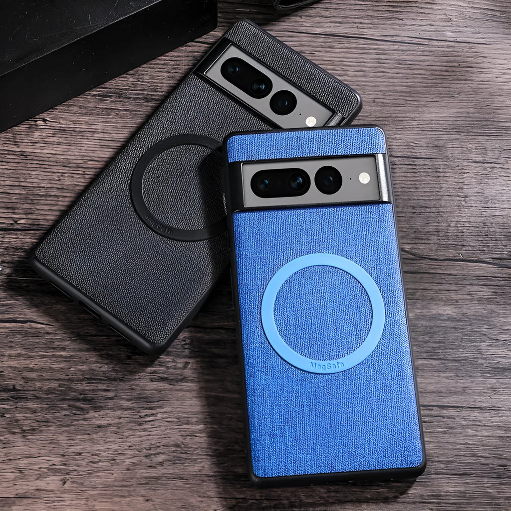 Google Pixel magnetic PC phone case in black showing device coverage and slim profile