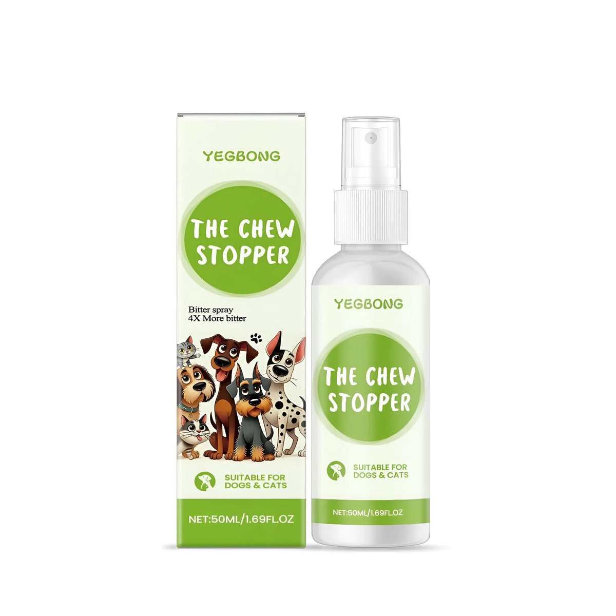 50ml pet anti-chewing spray bottle with menthol, citrus, and garlic extracts for furniture and fabrics