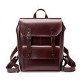 Genuine cowhide leather women's computer backpack in black, brown, or coffee colour.