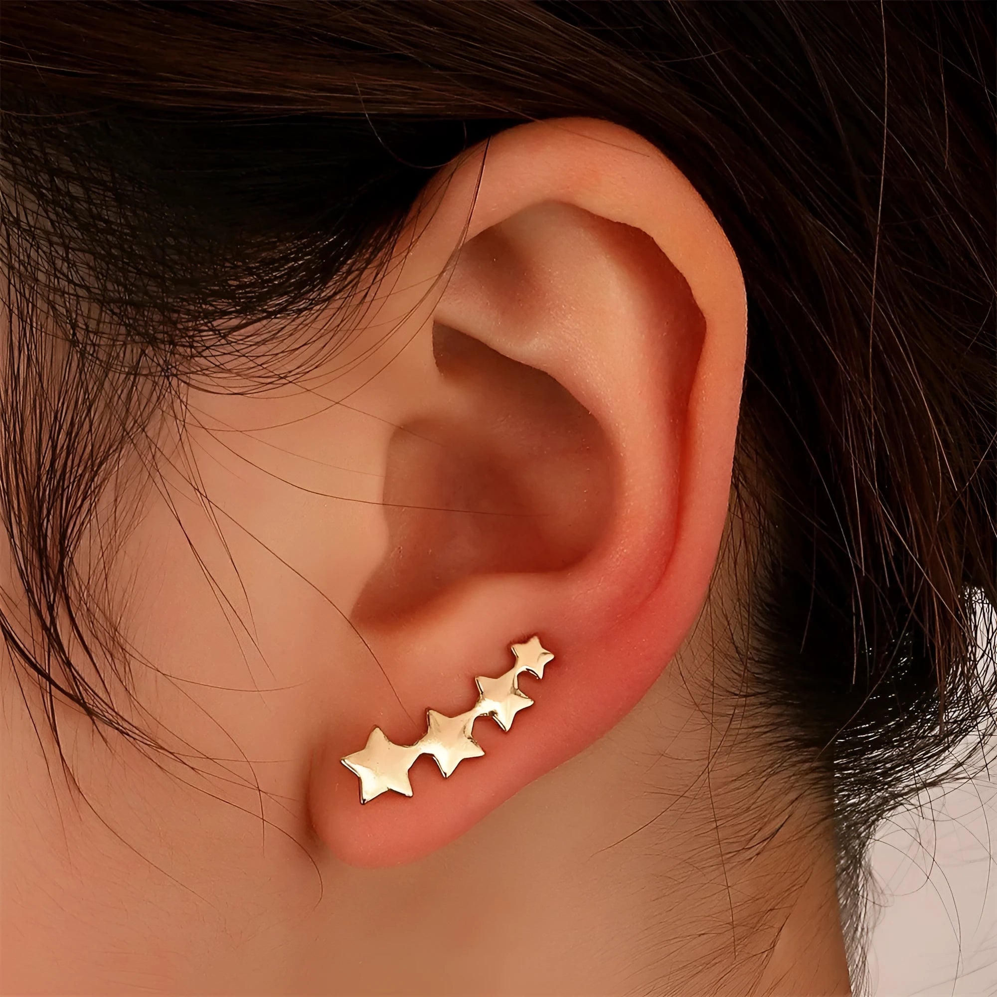 Copper leaf design clip-on earrings in KC Golden Star A-896 colour for women