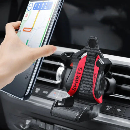 Adjustable Air Vent Car Phone Holder with 360° Rotation - Secure, Noise-Free Design for Distraction-Free Driving