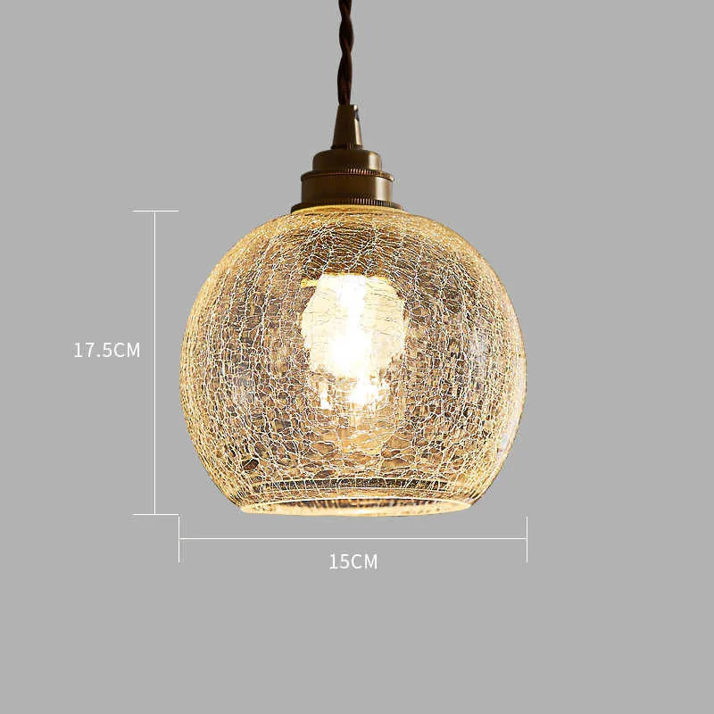 Brass and glass ball chandelier ceiling light with retro design