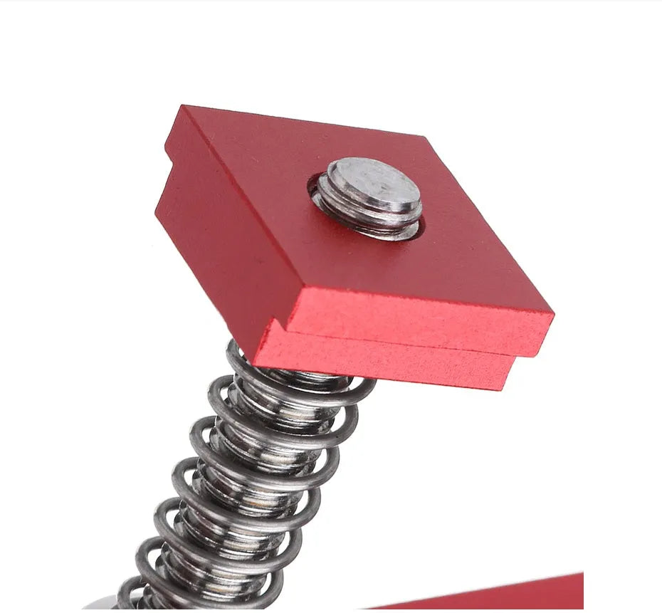 Red aluminium alloy woodworking table block slide holder with American style handle and flat mouth design
