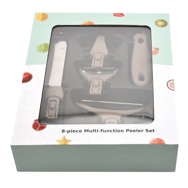 Green stainless steel cutter three-piece set with multi-function planer and disassemblable components