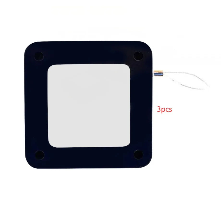 Automatic door closer with adhesive mounting for sliding and glass doors showing compact ABS housing