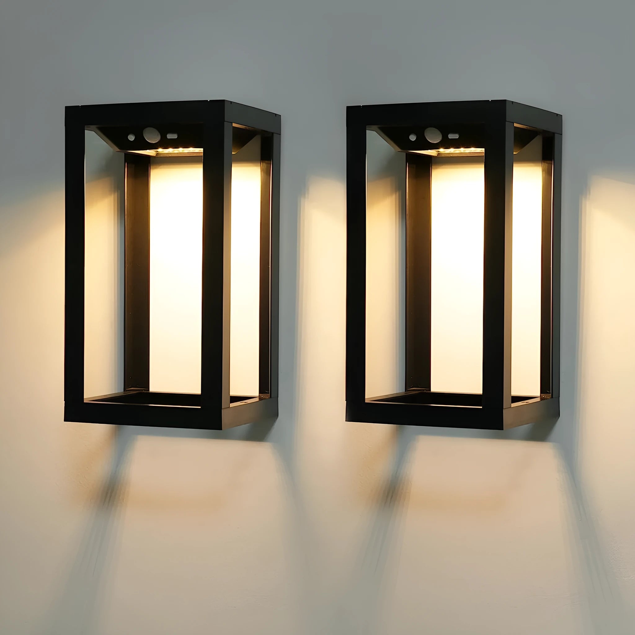 Modern Chinese outdoor solar wall lamp with plastic housing and IP65 waterproof rating for garden lighting