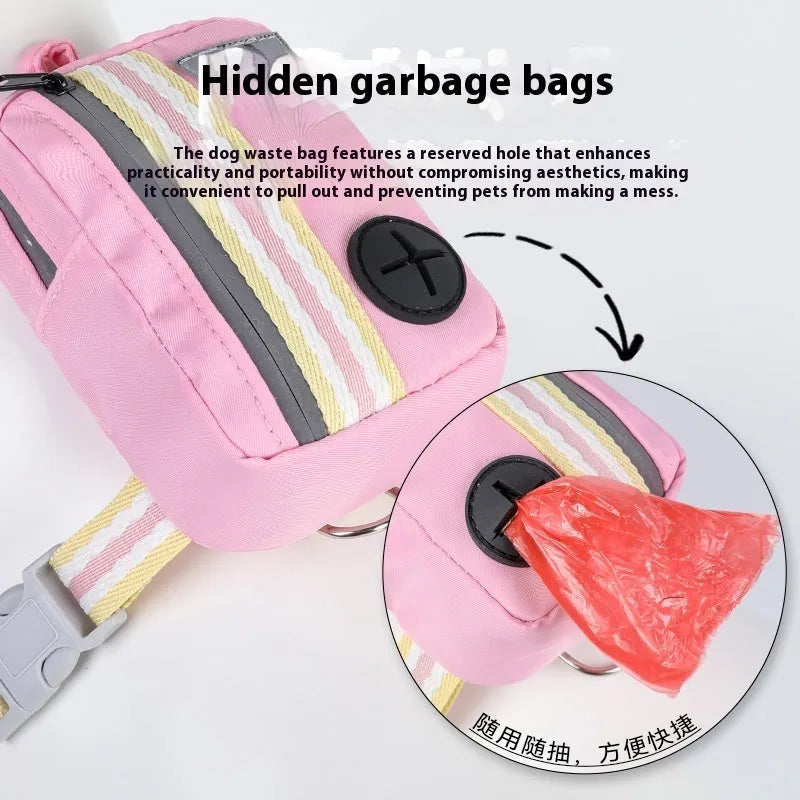 Explosion-proof anti-strangulation pet harness in Oxford cloth with attached holding rope