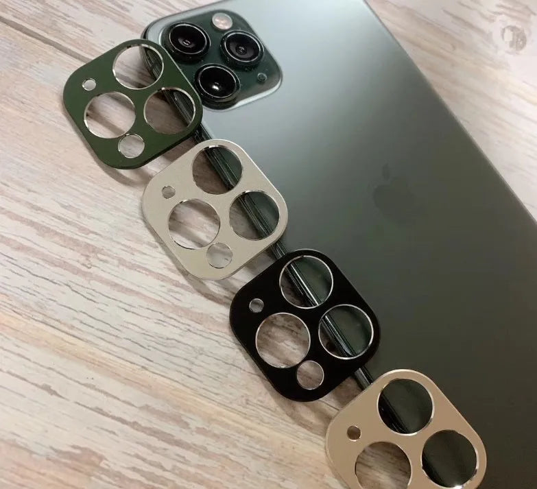 Metal lens protection ring accessory for iPhone 11 and iPhone 11 Pro in various colours.