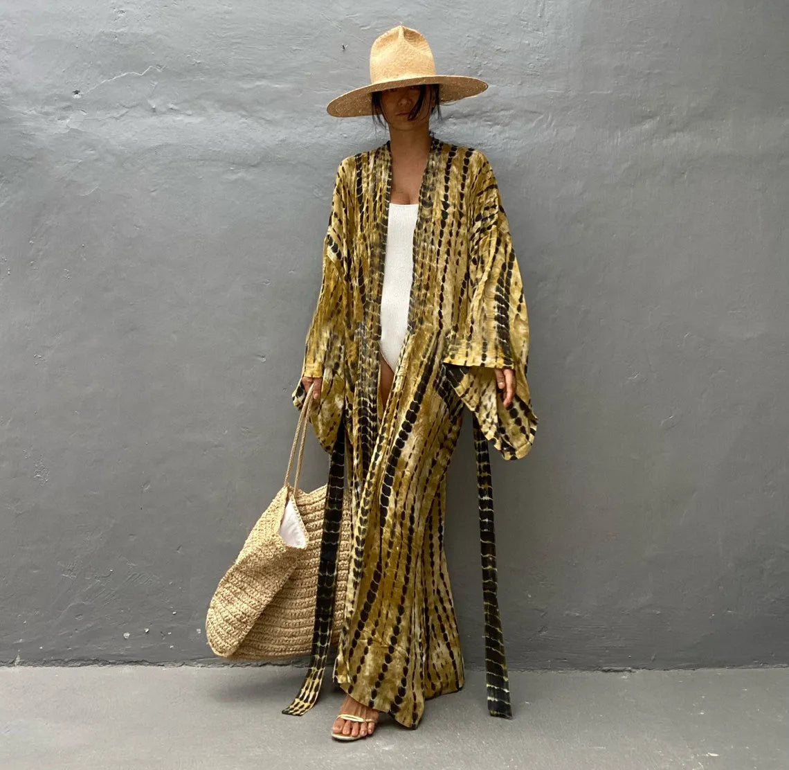Loose cotton beach cover-up blouse in DN0712 colour options for sun protection