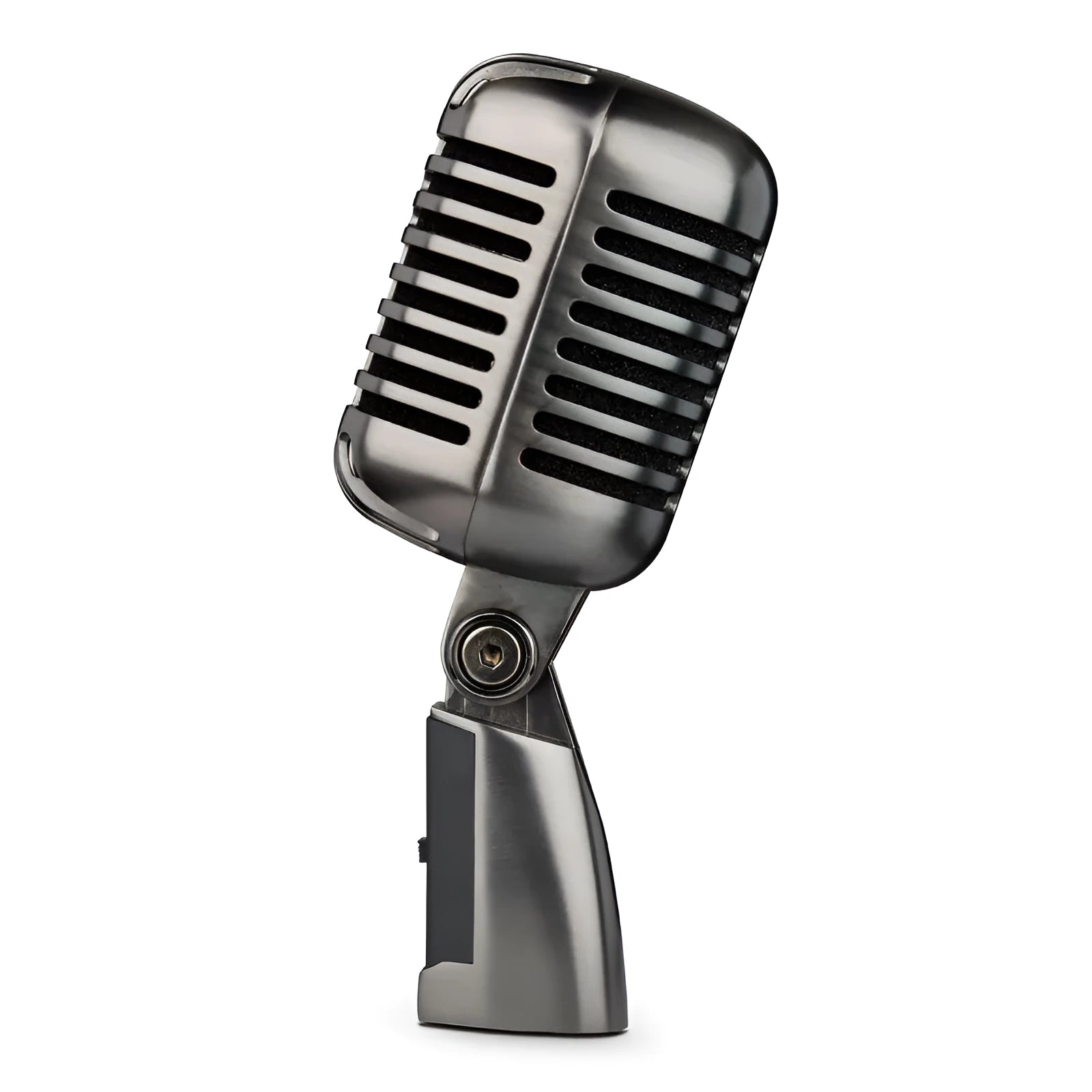 Retro-style condenser microphone with cardioid pickup pattern for karaoke and recording