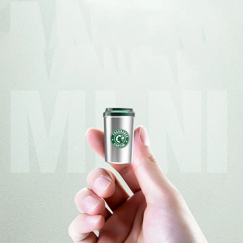 Silver alloy coffee cup shaped solid perfume seat for Gulong fragrance with natural plant extract