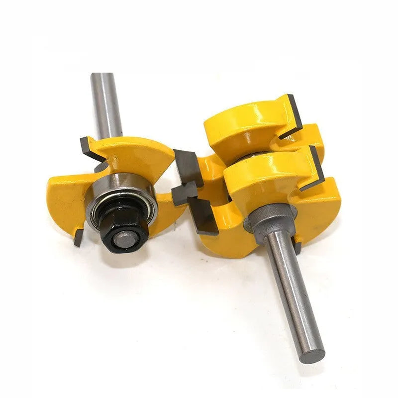 T-slot milling cutter woodworking tool with carbide construction and straight handle