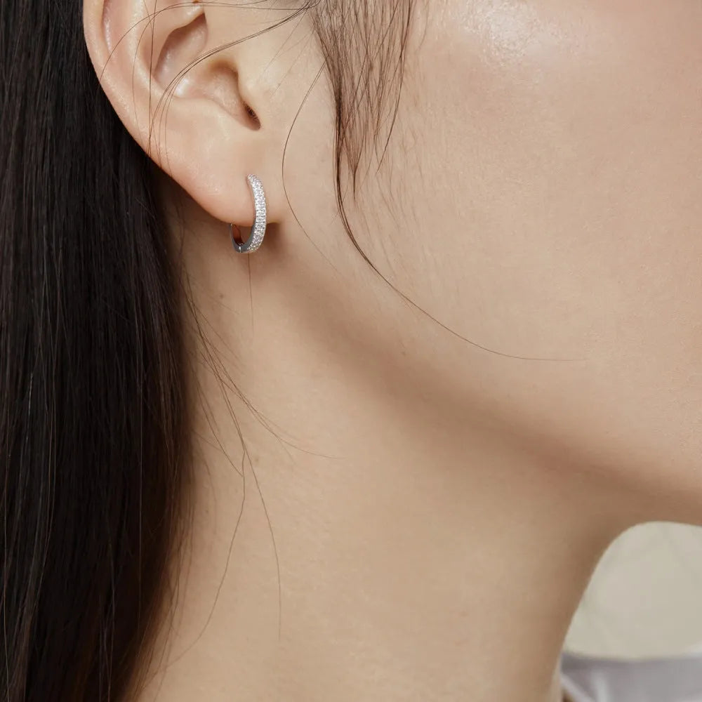 Women's niche fashion 925 silver ear clip with U-shaped geometric design and electroplated finish, colour DY110203 S W WH