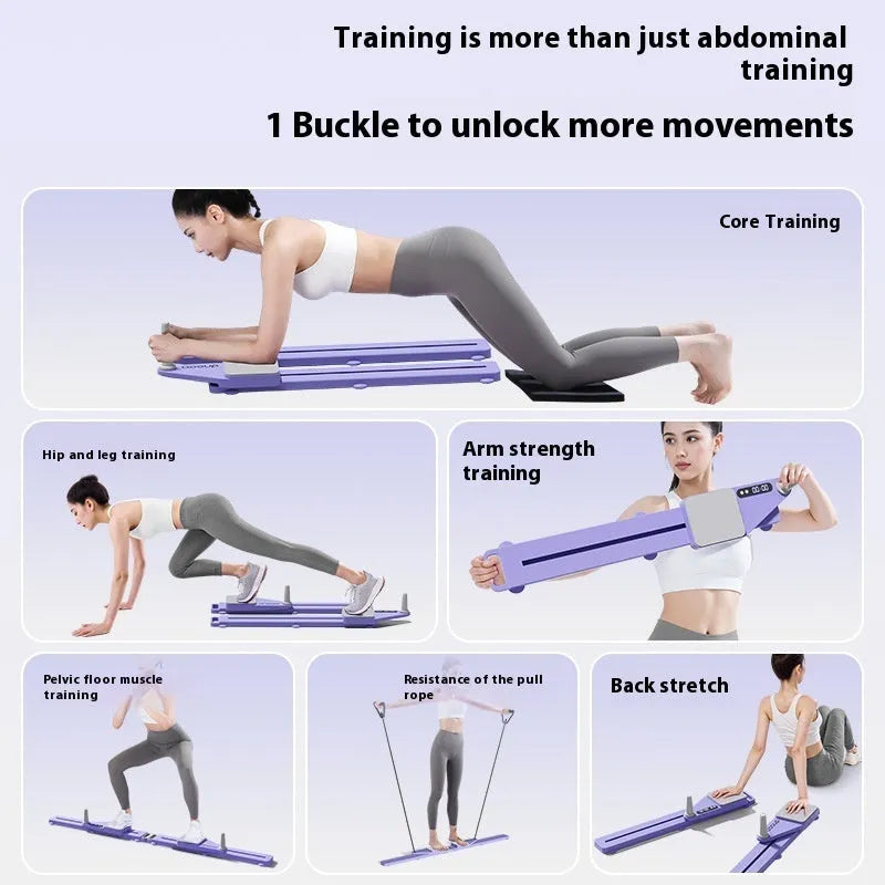 Multifunctional split skiing machine trainer, 85cm PP supine board in Twilight Purple or Peach Sky Pink