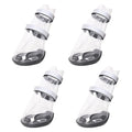 Waterproof black PVC pet shoes for large dogs with non-slip sole for outdoor rain walks