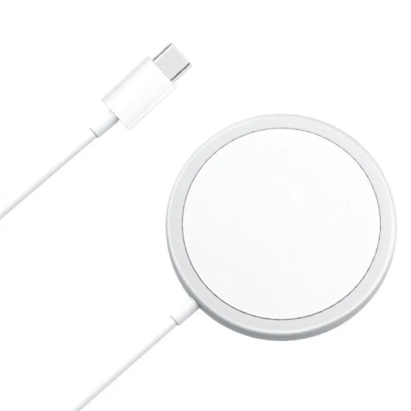 White silver magnetic wireless charger for iPhone 12 Pro Max with ice core technology