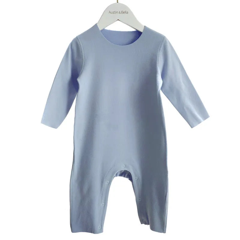 Baby pajamas climbing clothes in blue made from 100% polyester fibre for infants sizes 66-100cm