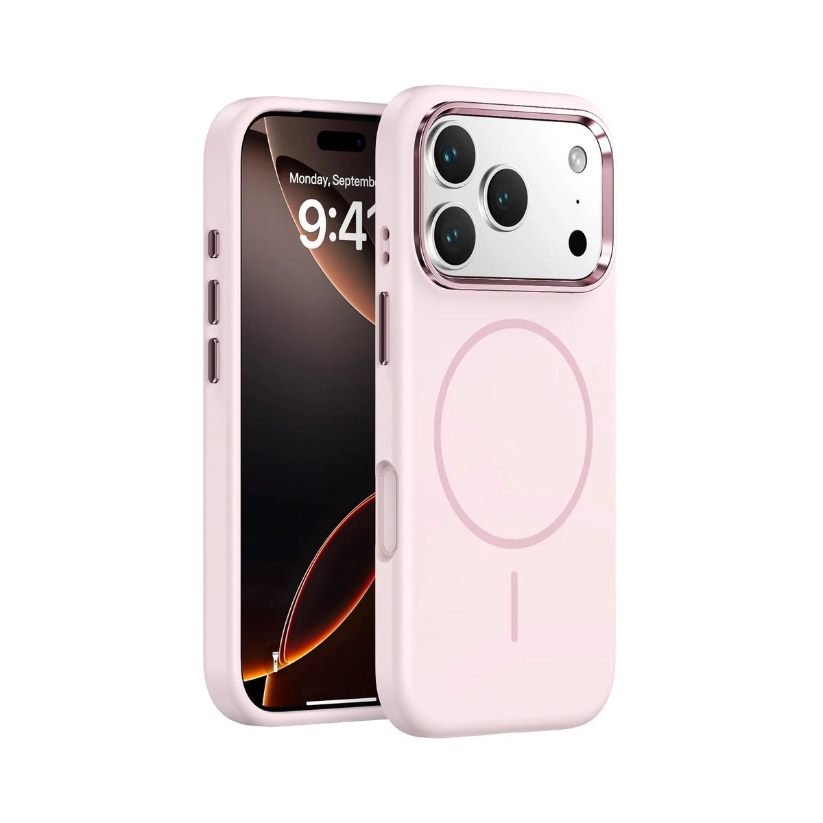 Liquid silicone magnetic phone case in carbon gray, all-inclusive shockproof cover for iPhone 15 16 17