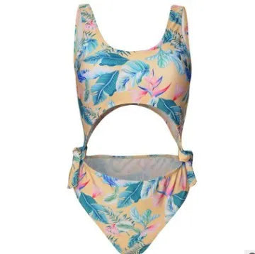 New Swimsuit Bikini One-Piece for Women Sexy Fashion Conservative Slimming Beachwear from Europe America Japan Korea with Floral Pattern Polyester Nylon Fabric Sizes S M L XL Five Styles