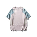Men's loose fit cotton blend sports T-shirt with short raglan sleeves in solid colour