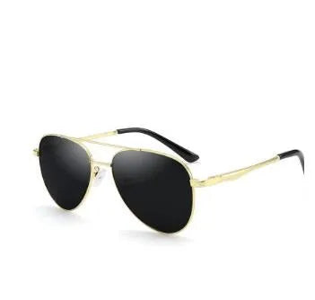 Retro polarised sunglasses with metal frame, TAC lenses, UV400 protection, and colour lens options.