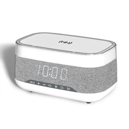 Multifunctional Bluetooth alarm clock with wireless charging, night light, and Bluetooth speaker