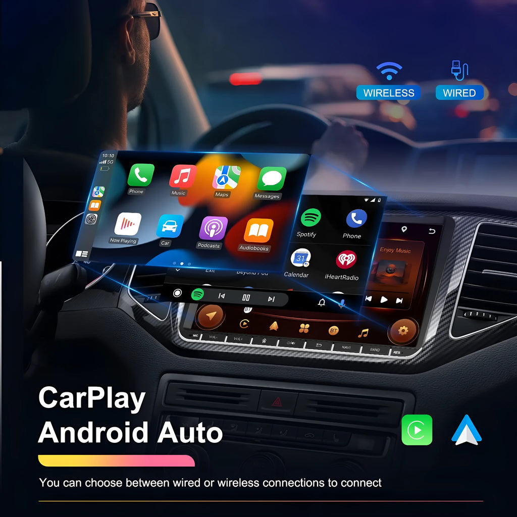 Android 13 7-inch car central control touchscreen for Volkswagen with wireless CarPlay