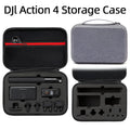 Gray smooth black sports camera storage bag for DJI Action 4 portable tote