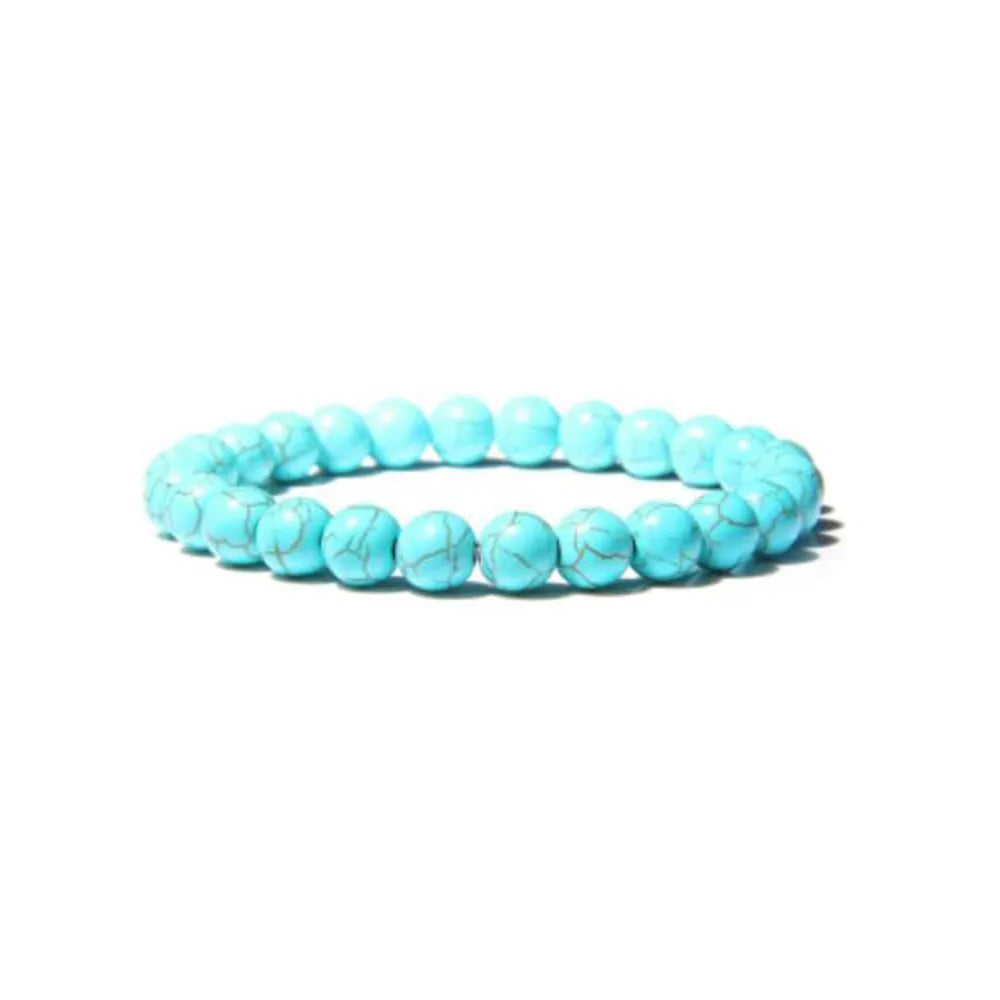 8mm natural stone beads bracelet in geometric design with genuine agate material