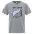 Loose-fit cotton t-shirt with Hippotenuse Opposite Adjacent mathematical print in army green.