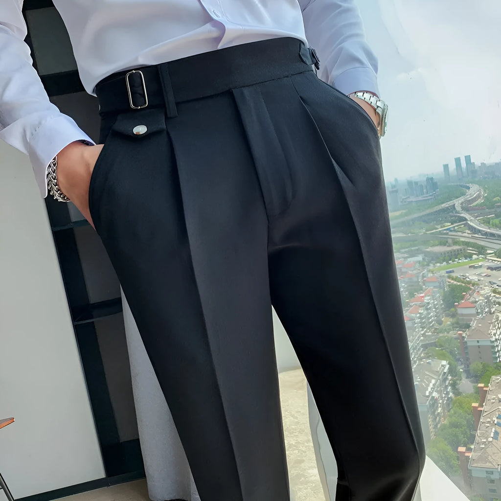 Straight-leg casual trousers in a solid colour on a neutral background.