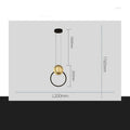 All copper fishing line LED chandelier in black with adjustable height for bedroom study