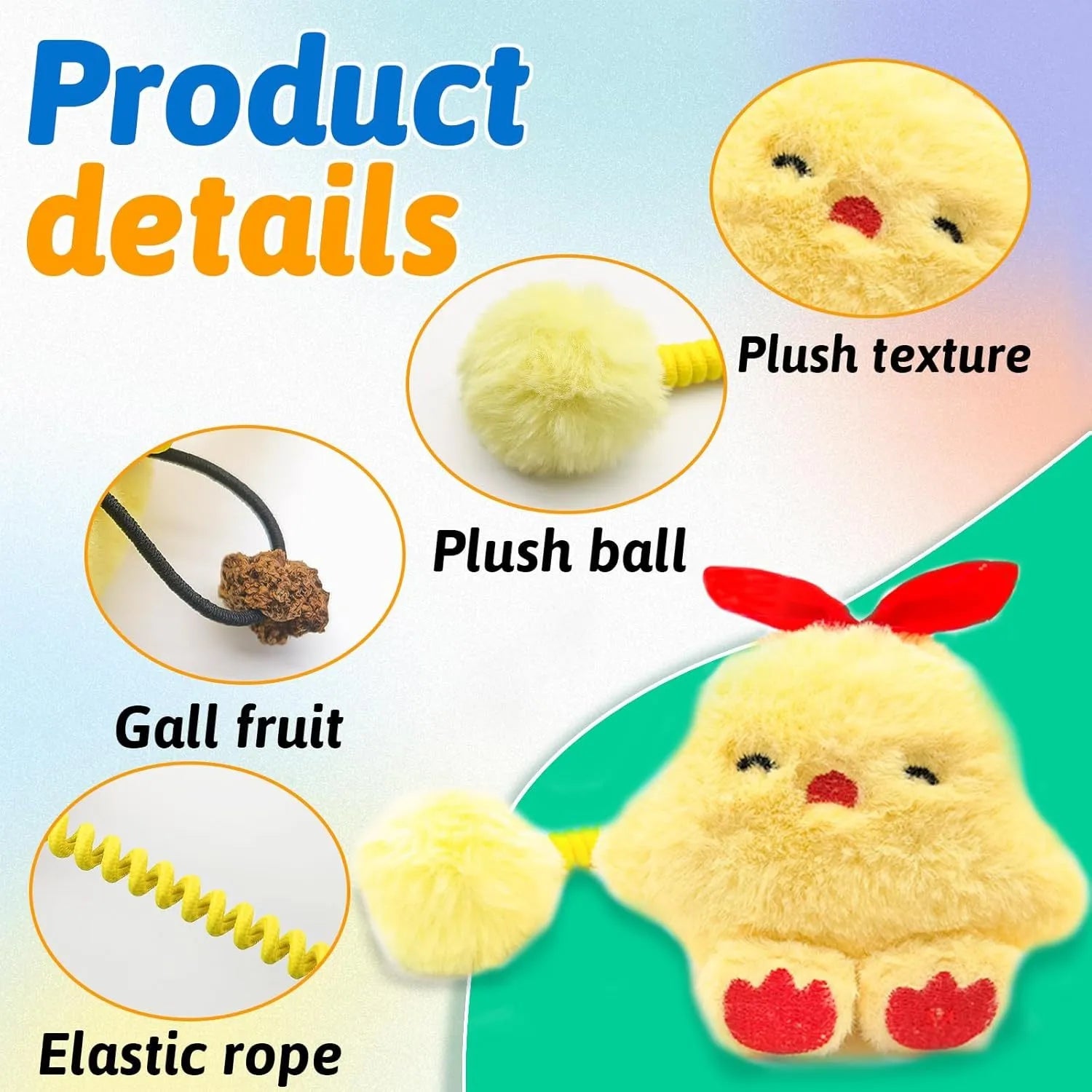 Four-in-one cat interactive toys with silvervine fruit, spring, fuzzy ball, and plush animal designs