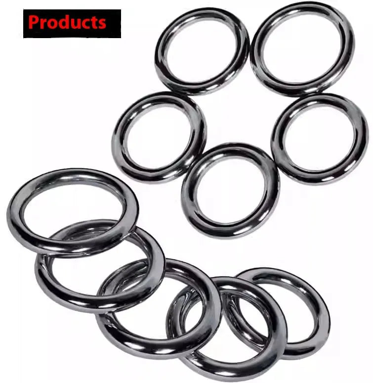 Black carbon steel Wing Chun training ring showing inner diameter measurement
